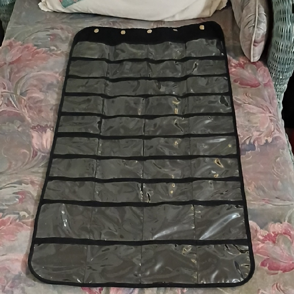 2 Sided Hanging Black Jewelry Organizer